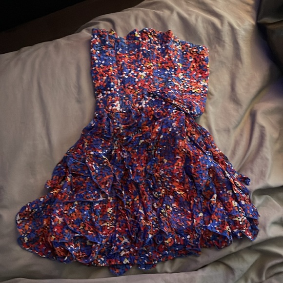 Blue red and white summer dress size 0 - Picture 2 of 2